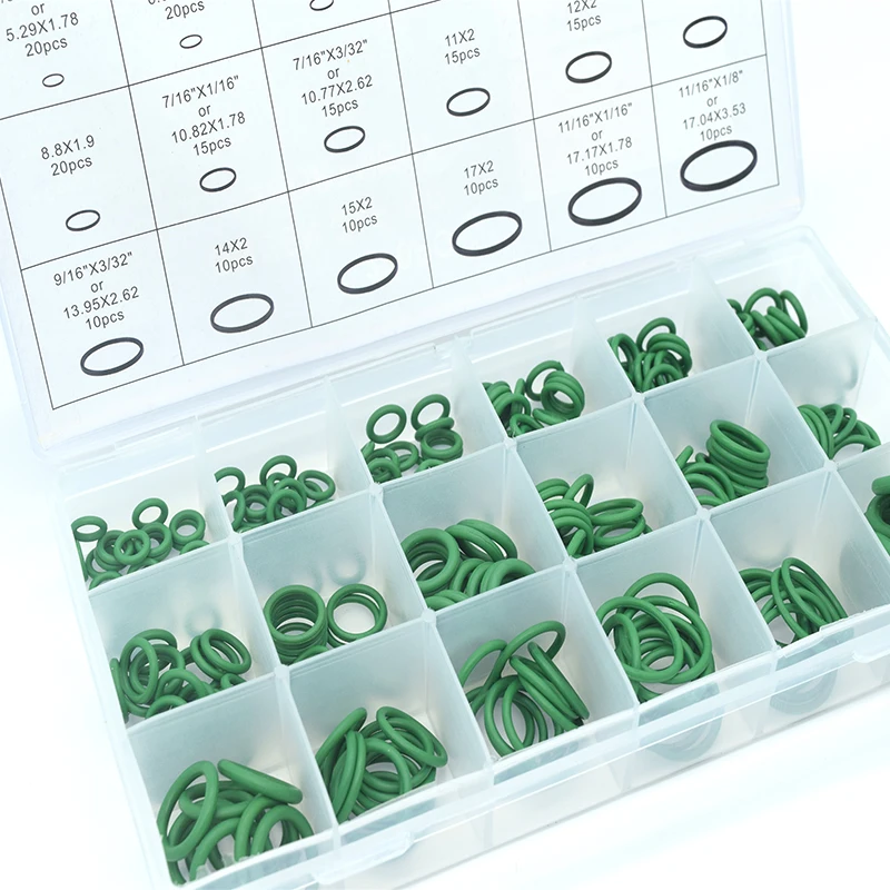 Резиновые уплотнительные кольца R22/R134a комплект зеленых метрических