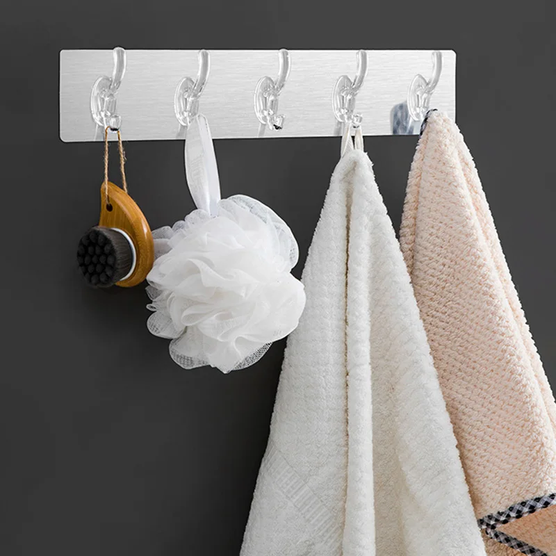 

Transparent Adhesive Seamless Wall Hooks Strong Non Marking Sticking Hook Waterproof Oil-proof No Punching Hooks MD7
