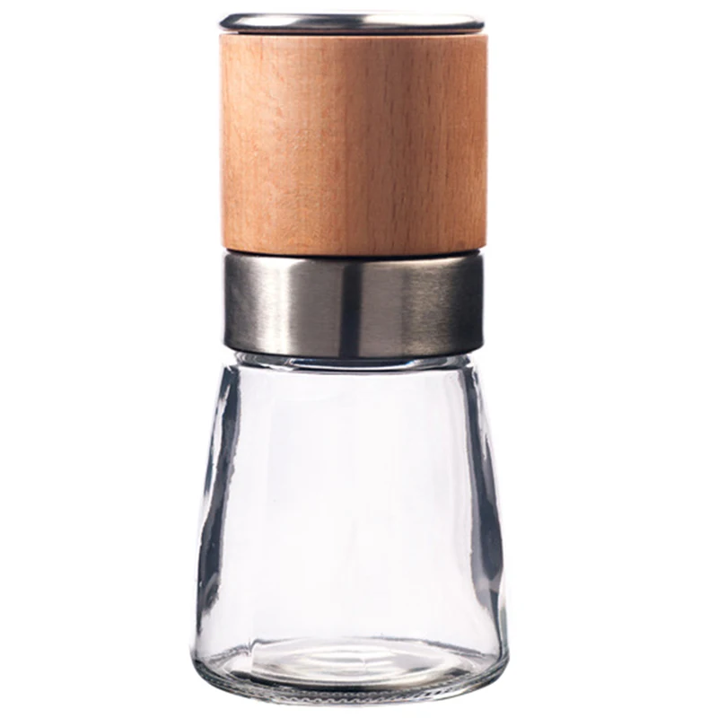 

Salt and Pepper Grinder -Sea Salt Grinder & Pepper Grinder-Short Glass Salt and Pepper Shakers-Pepper Mill & Salt Mill