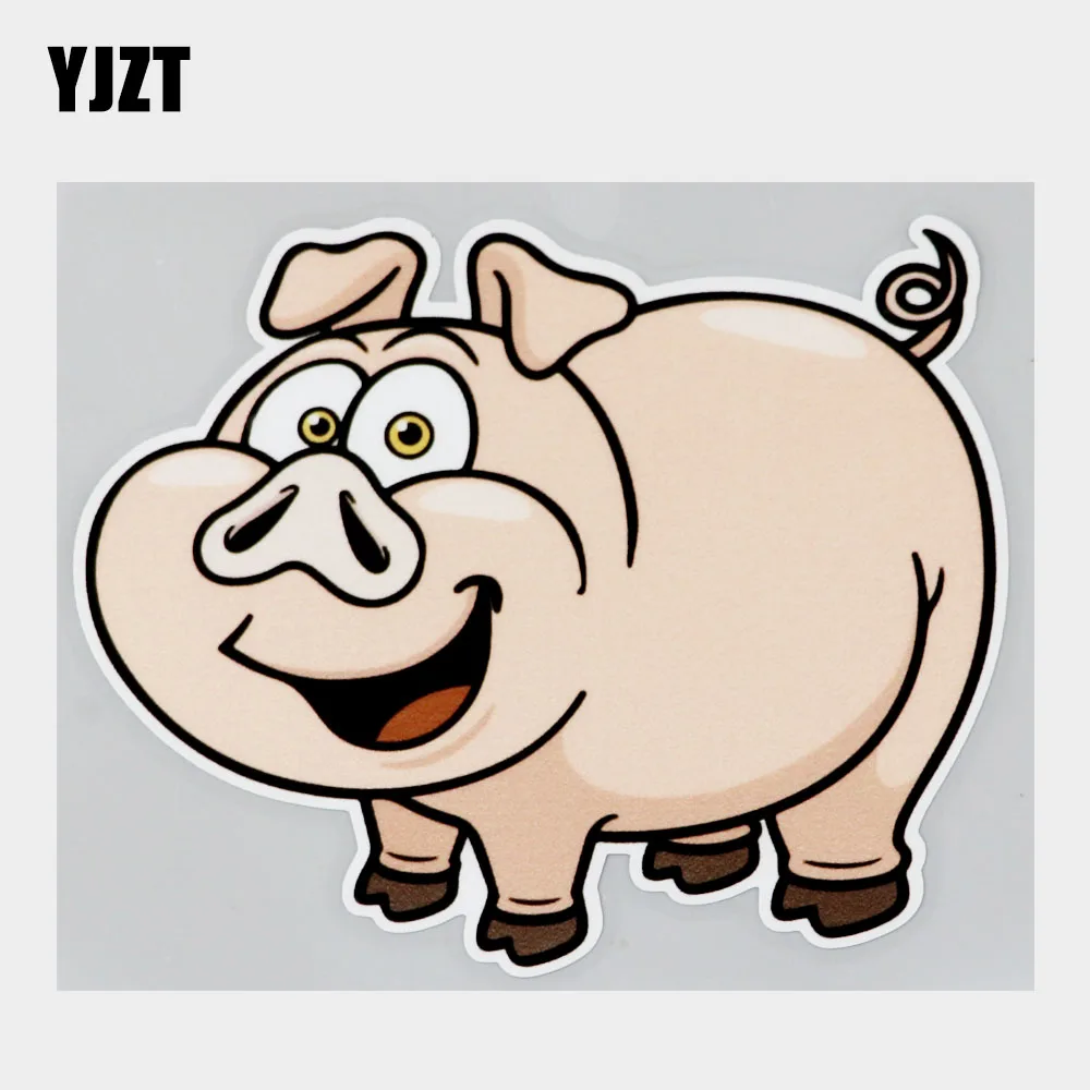

YJZT 13.3CM×11.2CM Funny Pet Pig Cute Decal Car Sticker PVC 11C-0286