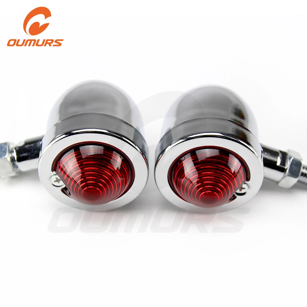 OUMURS Motorcycle Turn Signal Bullet LED Indicator Light Amber Moto Blinker Lights Lamp For Harley Cafe Racer Yamaha Honda |