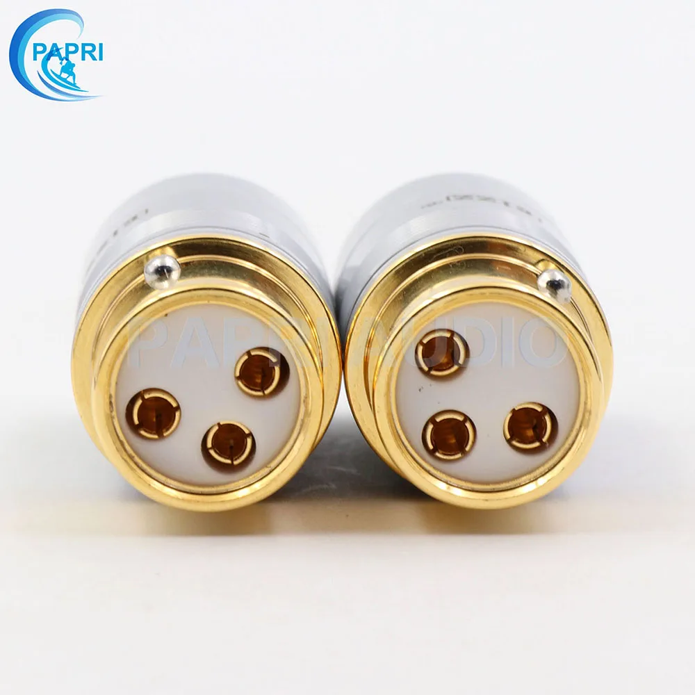 EIZZ высококлассная балансировочная розетка 3Pin XLR гнездовой разъем Позолоченный