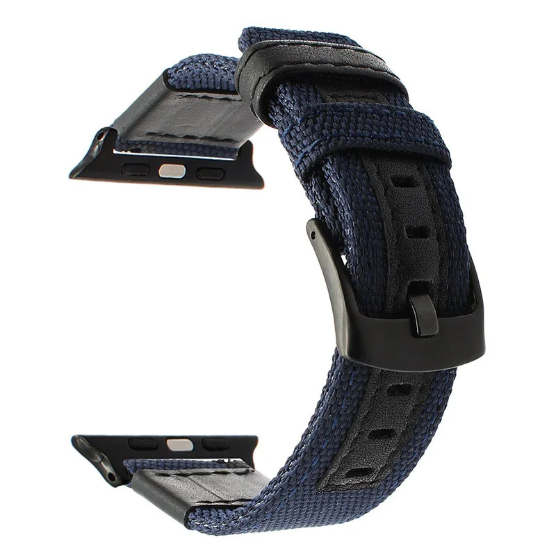 Canvas Nylon Watchband For Apple Watch Band 49mm 45mm 41mm 38mm 40mm 42mm 44mm Bracelet Strap for iWatch Series 8 7 6 5 4 Ultra