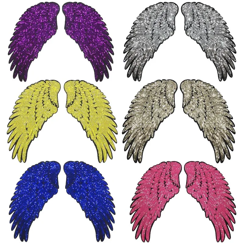 

The New DIY Big Sequin Stripes 1 Pair Patch Embroidered Patches For Clothes Iron Sew On Patches Dress Accessories