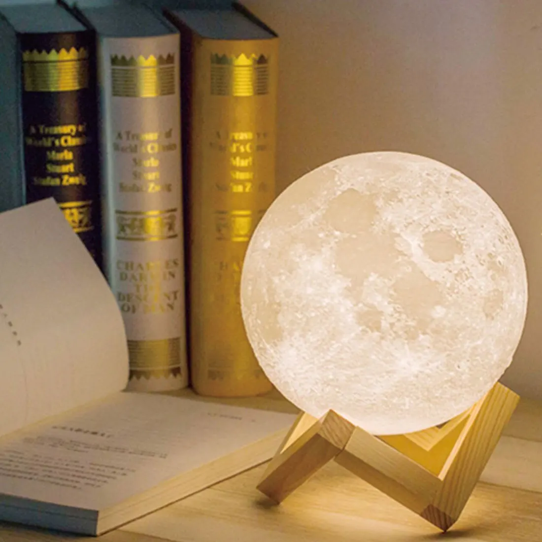 

Перезаряжаемая Светодиодная лампа в виде Луны с 3D рисунком, ночник, креативный светсветильник льник в виде Луны с сенсорным переключателем ...
