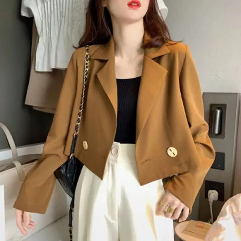 

Small Suit Jacket Female 2021 Autumn New Korean Version Loose Casual Solid Color Short Style Net Red All-match Western-style Top