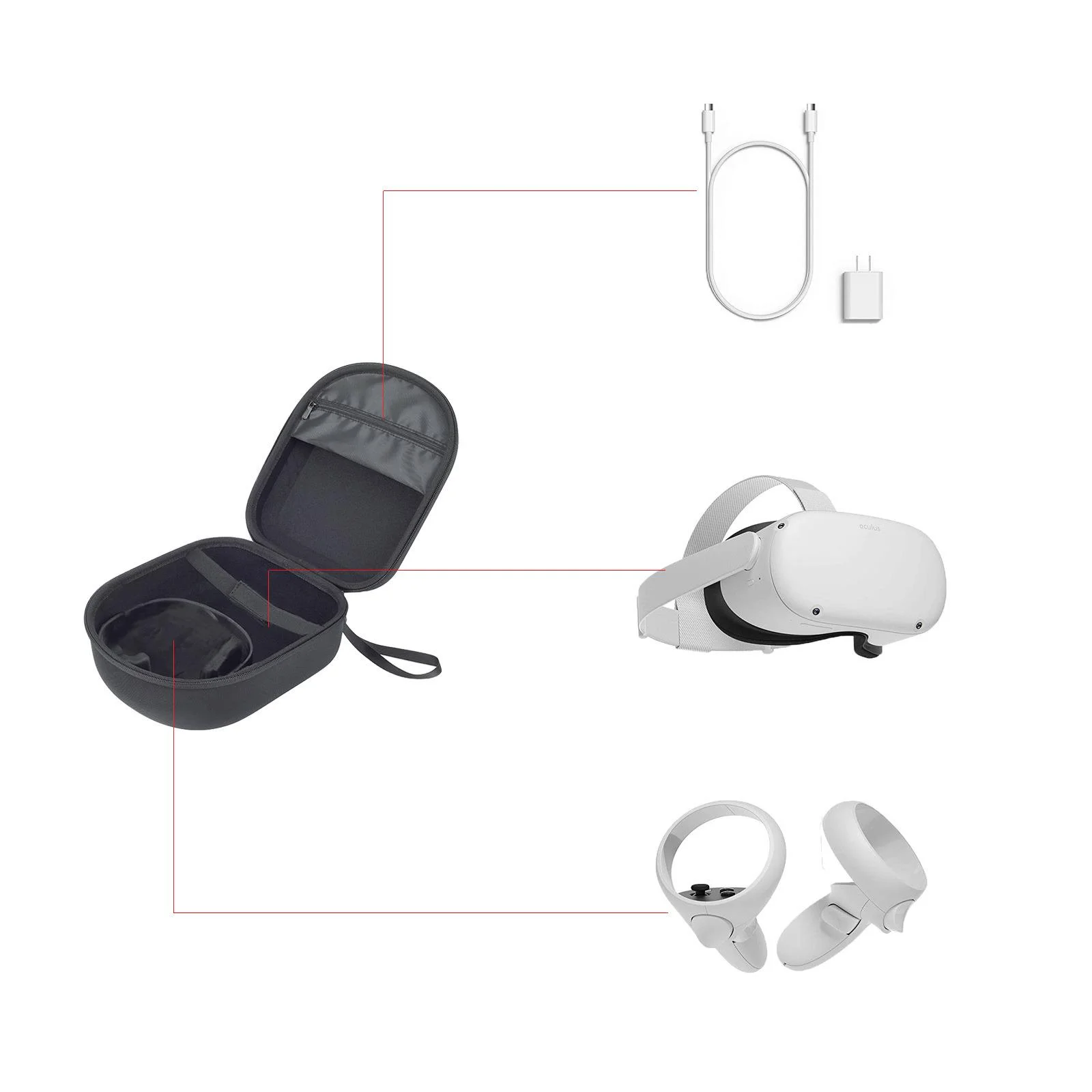

Okulary Accessories For Oculus Quest 2 Vr Storage Bag EVA Material Is Small And Light Easy To Carry Fashion Protective Cover