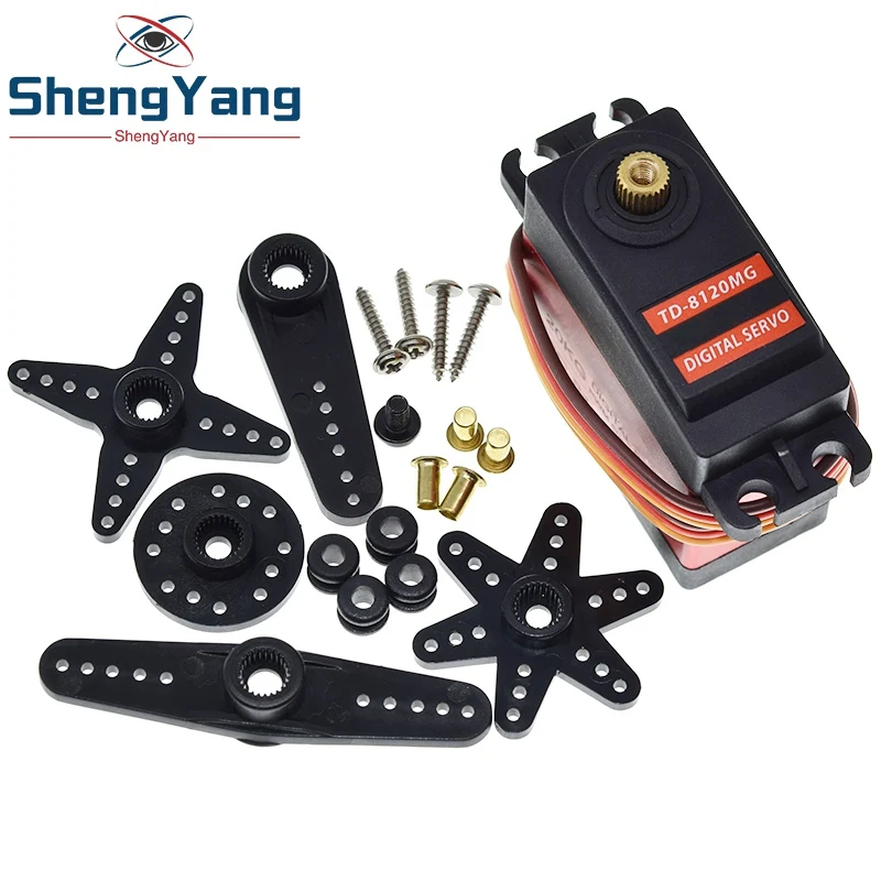 Водонепроницаемый цифровой сервопривод ShengYang с металлической шестерней с высоким крутящим моментом 20 кг и углом 180 для радиоуправляемой модели автомобиля