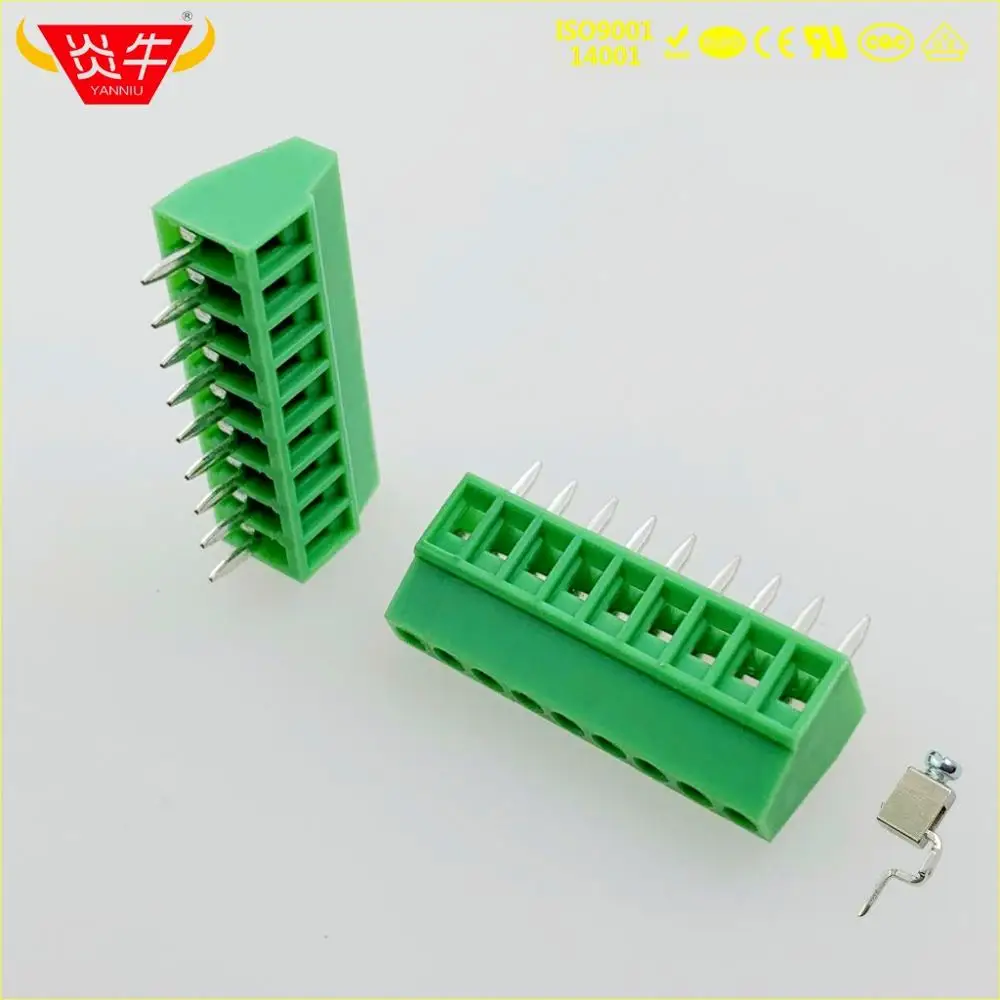 128-2.54-9P KF308 2,54 мм 2PIN PCB Универсальный винтовой клеммный блок DG308 KF128-2.54-2P MPT 0,5/2-2,54-1725656 PHOENIX CONTACT YANNIU - Цвет: 128-2.54-9P