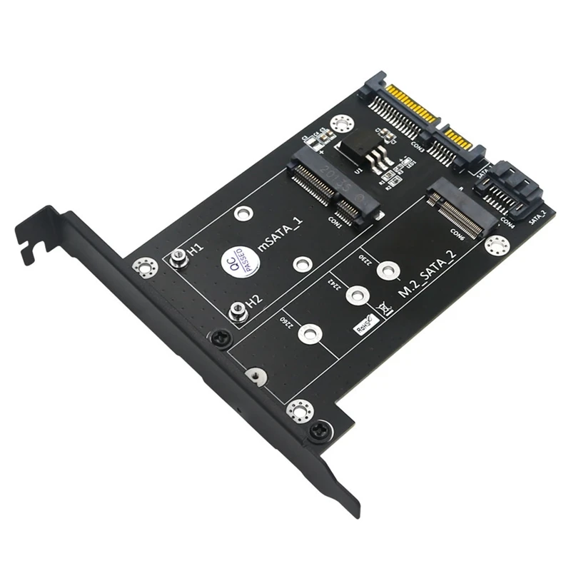 

Upgrade Version 2 in 1 MSATA / M.2 NGFF SSD to Dual SATA3 6Gbps Converter Adapter Card with Full Height Profile Bracket