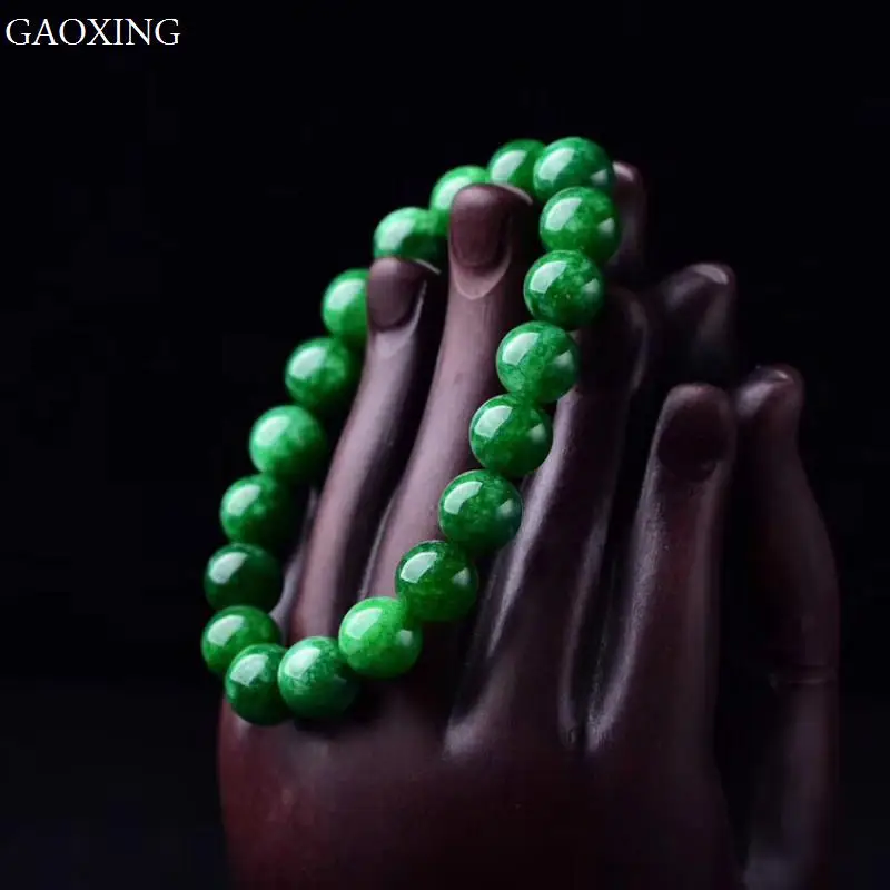 

Natural Green Jade Bracelet Buddha Bead Unisex Charm Yoga Meditation Wealth Bracelet Jewelry