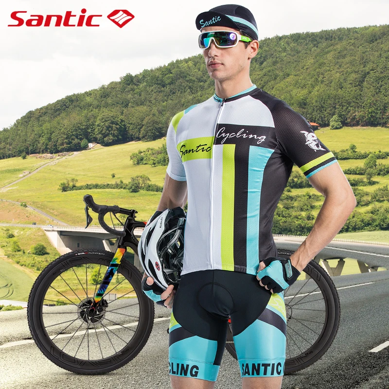 SANTIC Pro Мужской велотренажер шорты и трикотажные набор 4D Подушка нагрудник