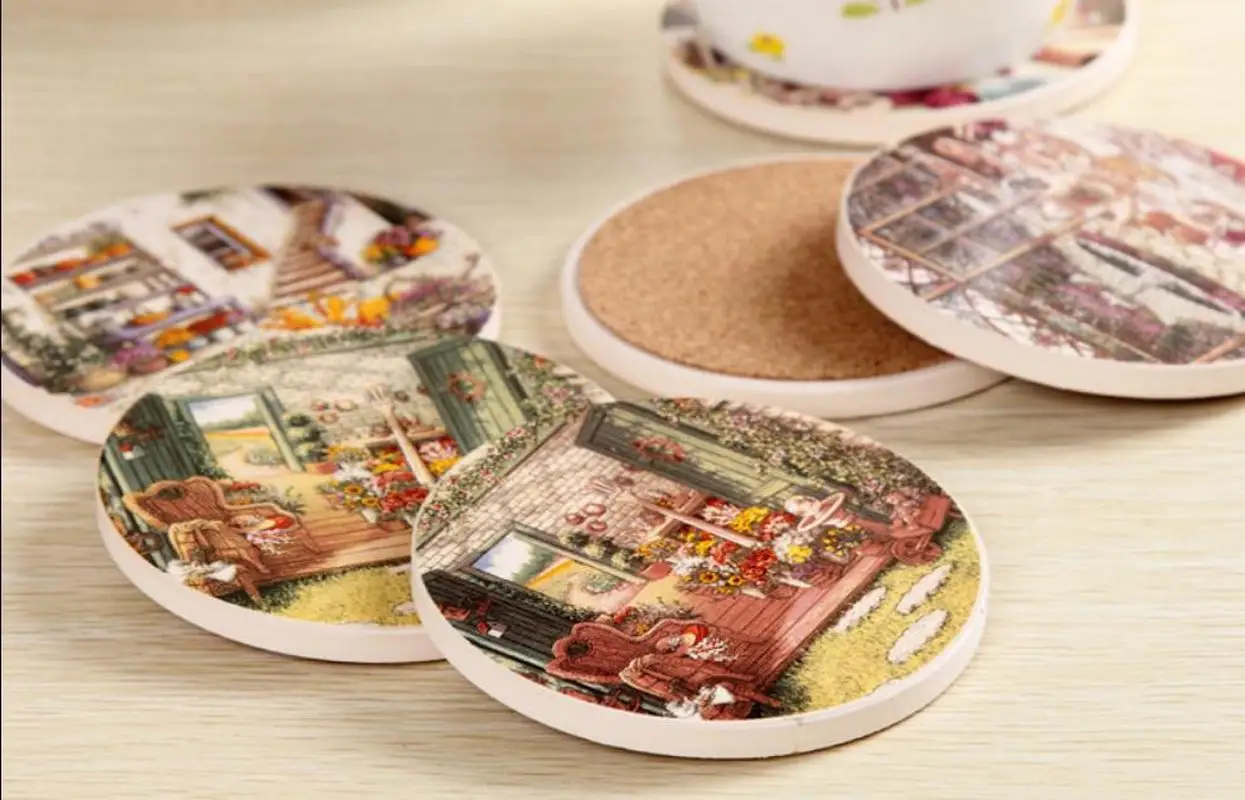 4 шт в европейском стиле обеденный стол кружка Нескользящая керамическая садовая