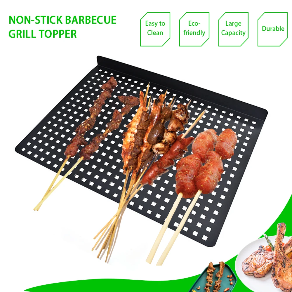 

Non-stick Metal Grill Pan with Holes for Outdoor Grill Topper Barbecue Pan BBQ Accessories Grill Accessories
