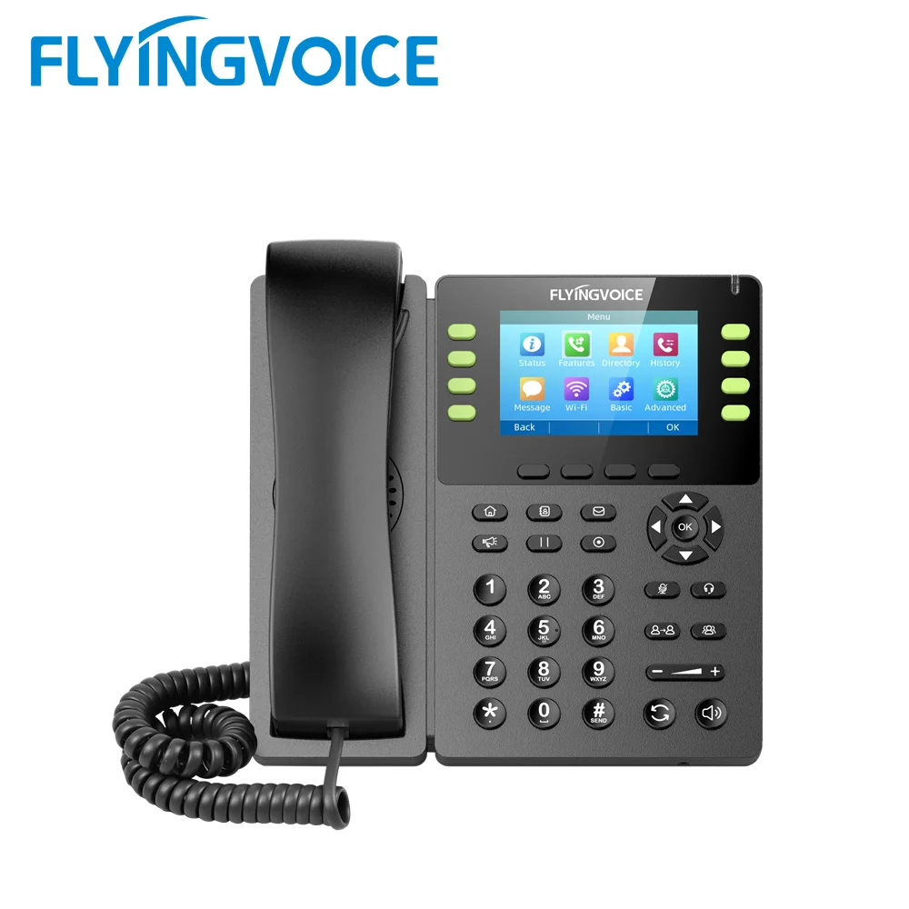 

Flying Voice FIP14G VoIP Phone with POE 3.5 "color Screen 8 SIP Lines IP Telephone Business Office Landline Support 2.4G WiFi