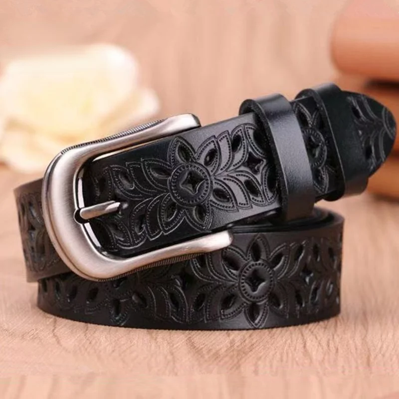 

Genuine Leather Belts for Women Second Layer Cowskin Woman Belt Vintage Pin Buckle Strap Jeans Corset Belt #SJPAE-535