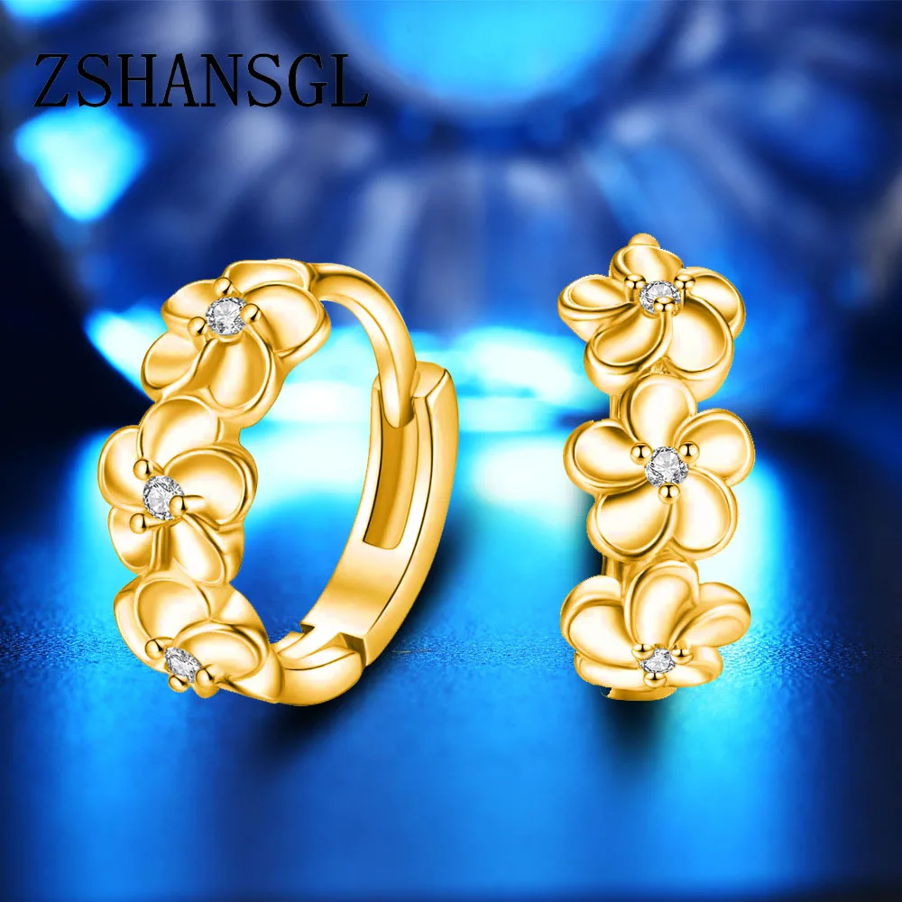 Аутентичные 925 стерлингового серебра Цвет цветок Форма серьги со шпилькой для