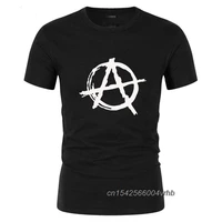 graphic style men brand anarchy symbol t shirt punk rock t shirt bedlam evil anarchist war rocker casual mens tops
