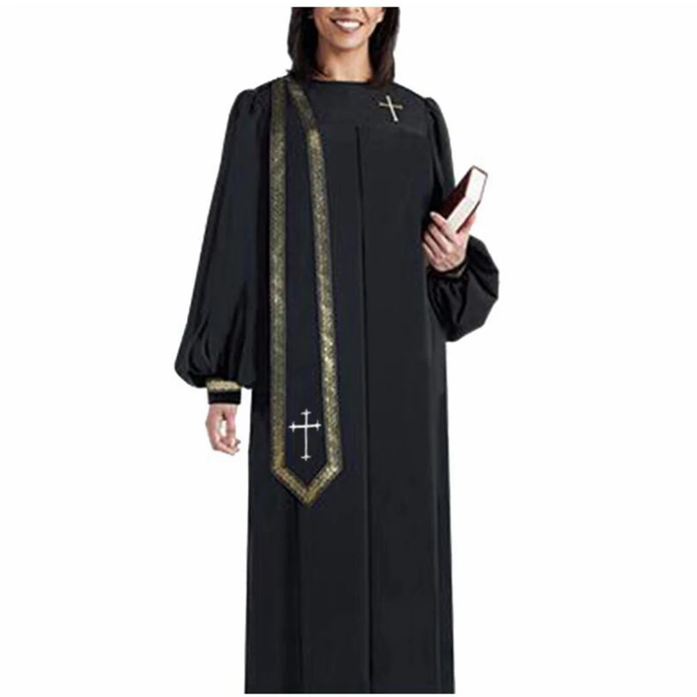 

Women Choir Gown Black Priest Catholic Performance Costumes Dress