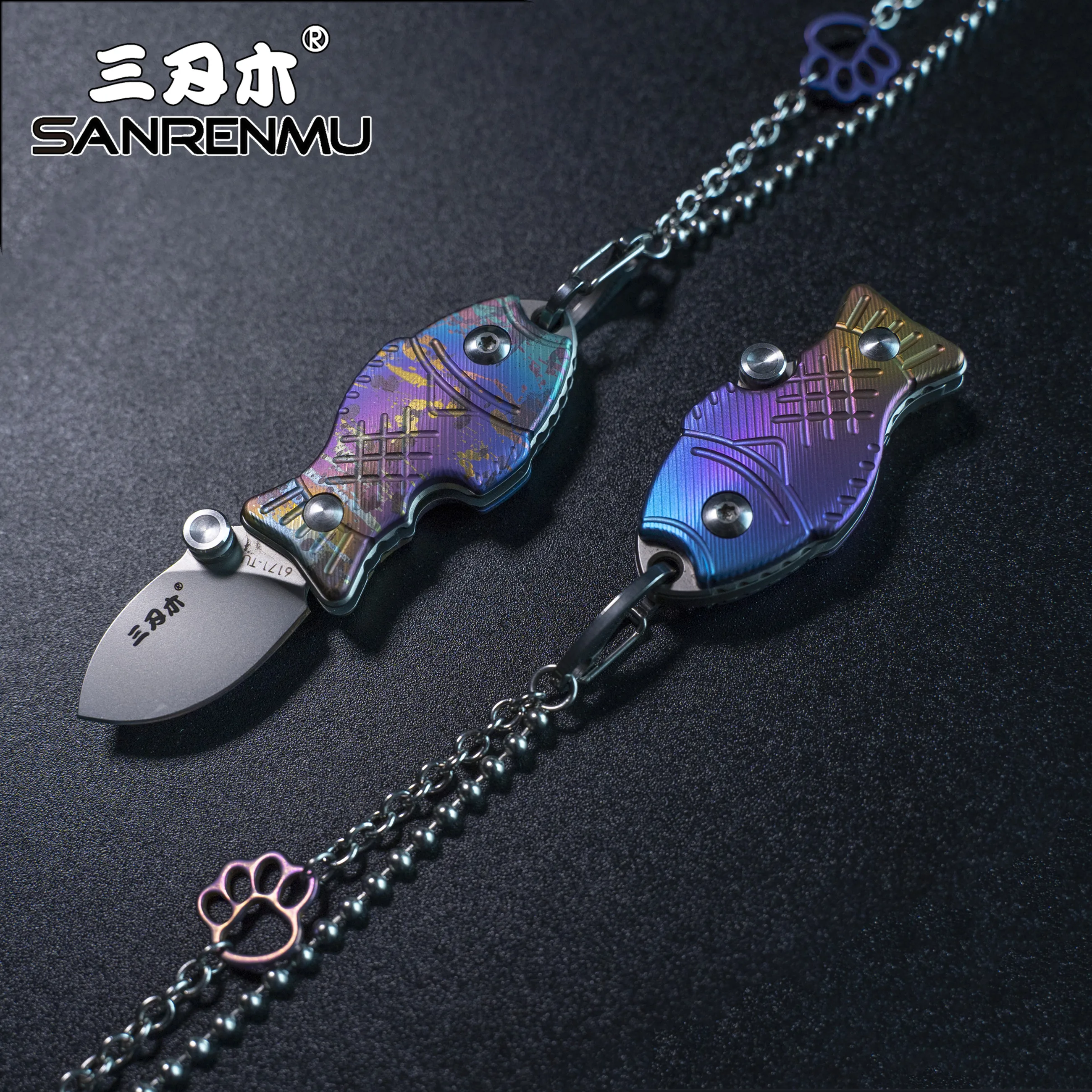 

Sanrenmu NEW 6171 TC4 Mini Pendants Pocket Foling Knife Multi-Functional Outdoor Necklace With Exquisite Gift Edc Rescue Tools