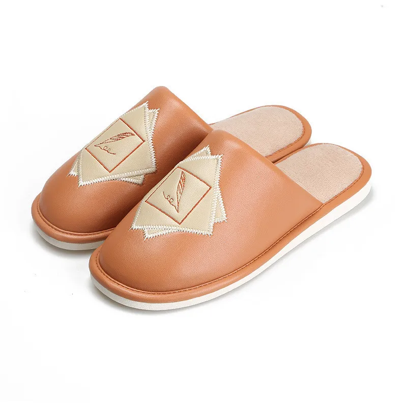 Оптовая продажа зимние женские тапочки из натуральной кожи домашняя