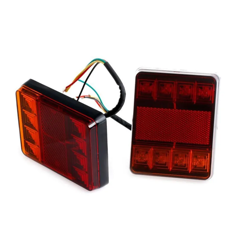 

2PCS 12V Waterproof Red Car Truck LED Rear Tail Light Warning Lights Vehicle Trucks UTV/ATV Turn Signal Taillight Car Accessorie