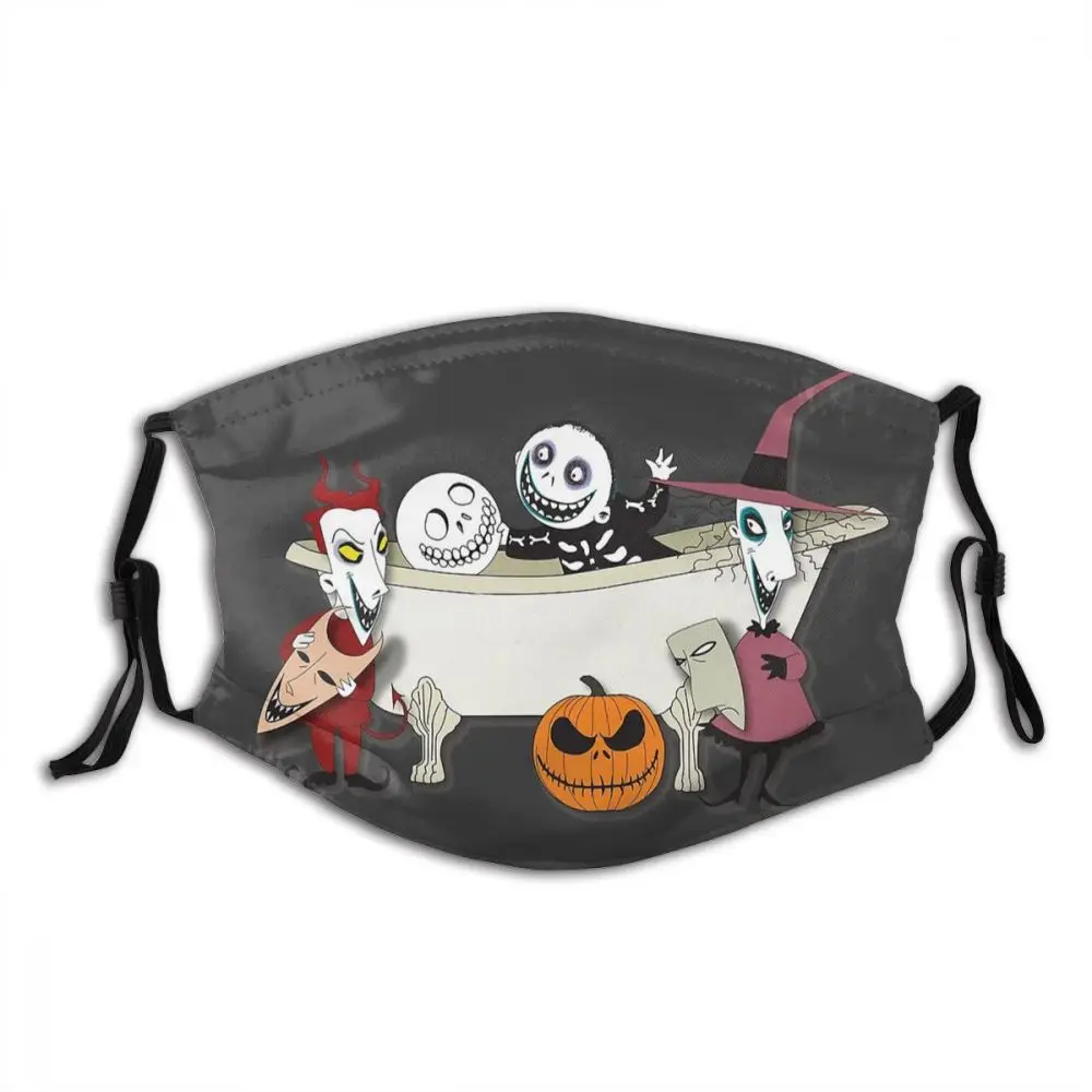 

Lock Shock Barrel Nightmare Christmas Non Disposable Mouth Face Mask with Filters Dust Proof Polyester Protection Cover Muffle