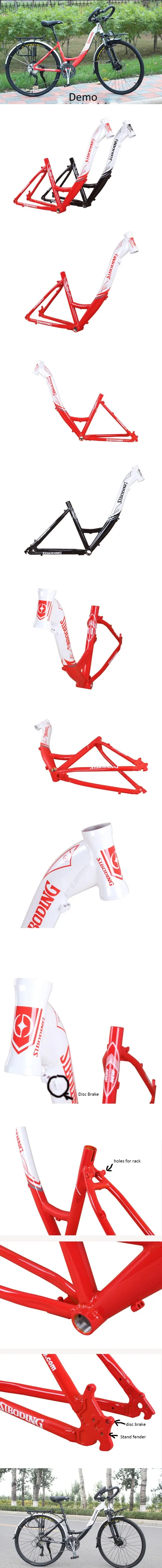 26er 700c Женщины Велосипед Frameset Сплав Алюминия Низкая Верхняя Трубка Путешествия Велосипедов Рамка Дискового Тормоза Части Горного Велосипеда