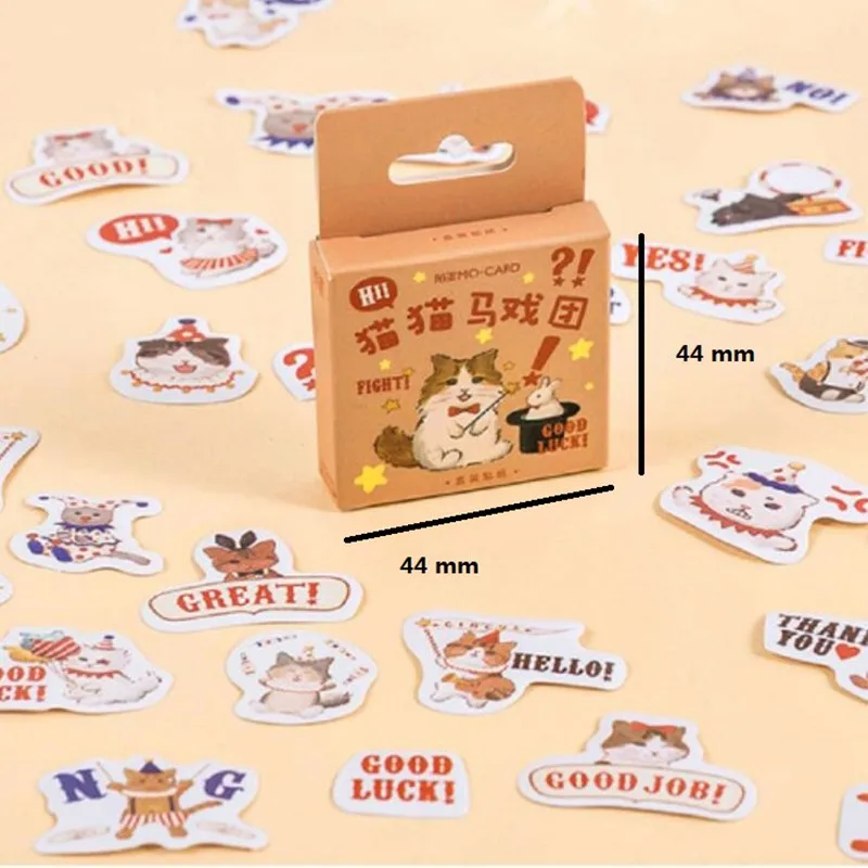 

free shipping 30boxes Kawaii Cat Sticky Stickers DIY Girl Cute Cartoons Animal Sticker Stationery Scrapbooking