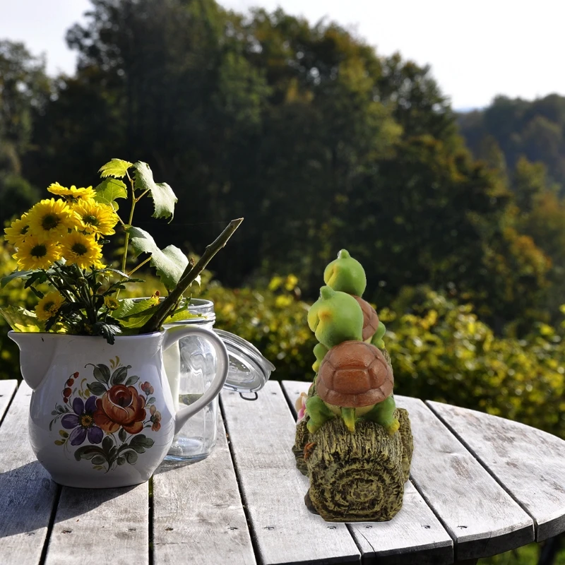 

Two Little Turtle Statue Solar Powered Garden Ornament Lighting Sculpture Cute Cartoon Decoration Gardening Outdoor