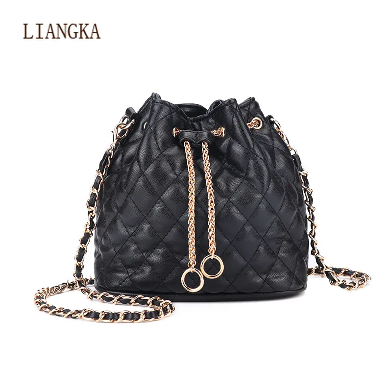 

Однотонная сумка через плечо для женщин, новинка 2021, роскошные брендовые сумки-ведра на цепочке, женские модные вечерние кошельки и сумочки,...