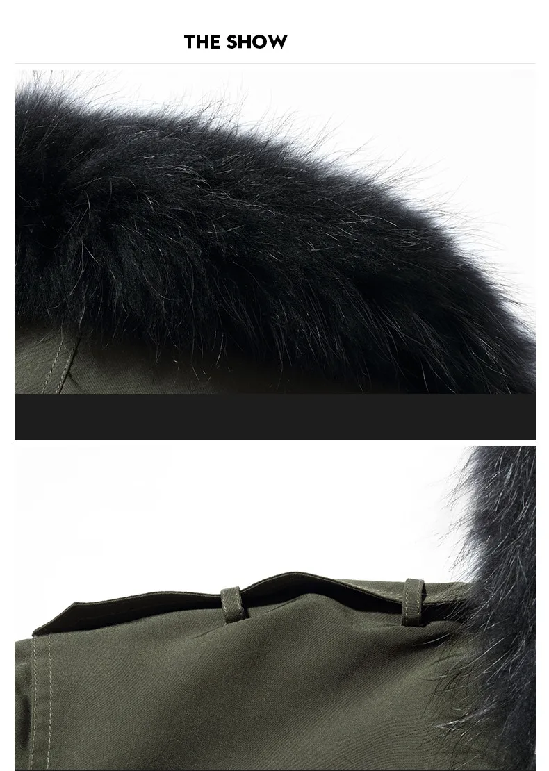 Пальто из натурального меха Подкладка кроличьего Парка мужская зимняя куртка с