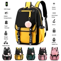 bpzmd kids school backpack for girls korean style black pink cute backpack schoolbag kawaii backpacks for teenage girls gift