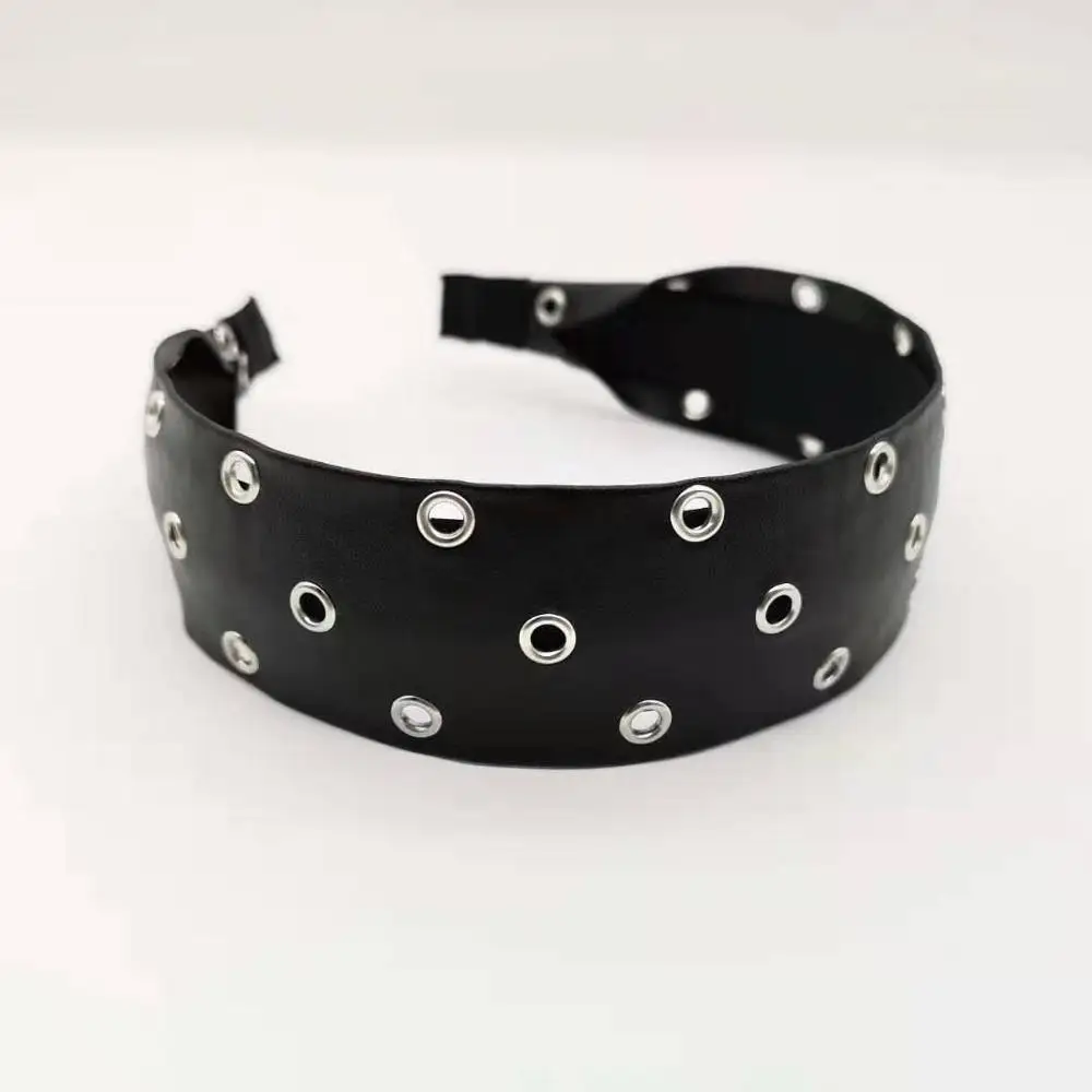 Винтажные готические повязки на голову с ушками из искусственной кожи ручная