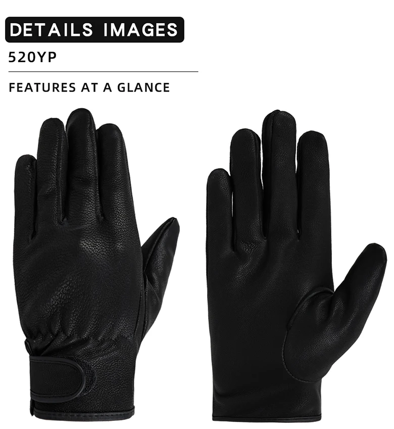 QIANGLEAF Black Thin Goatskin Sport Car Driving MTB Safety Gloves Wear-resistant Head Layer Leather Gloves Wholesale Men's 520SY