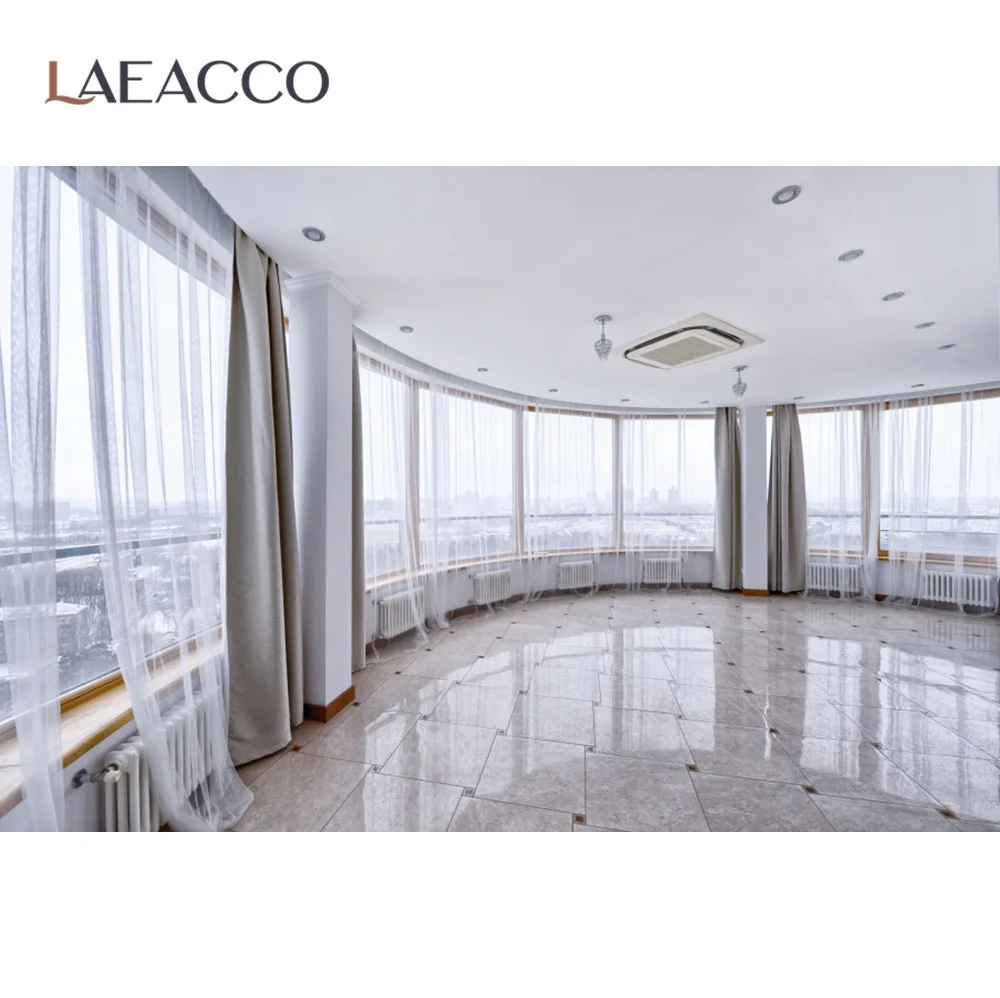 Laeacco современный городской здания Viewroom остекленной двери занавески домашний