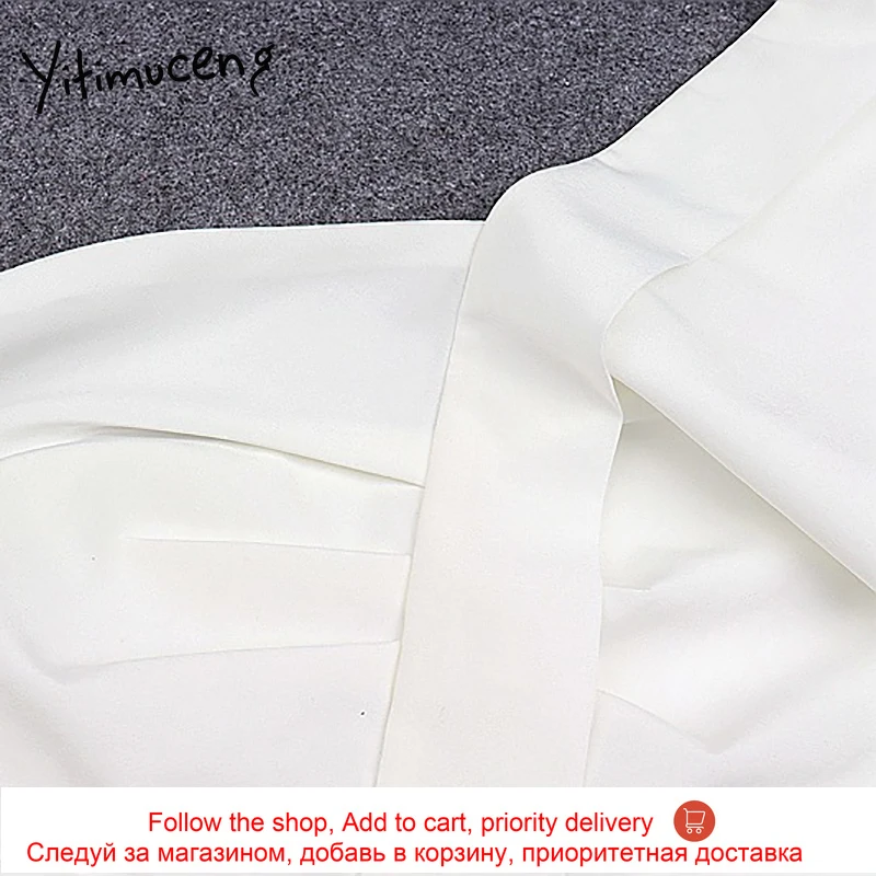 

Yitimuceng Zipper Crop Top Women Clothes Fashion Patchwork Folds White Summer 2021 Inclined Shoulder Sexy Spliced Tank Top New