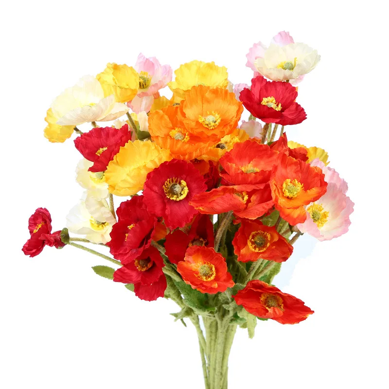 

Decoration Artificial Flowers Common Poppy Artificial Silk Flowers Wedding Home Decorative Fake Plants Part DIY Home Decor