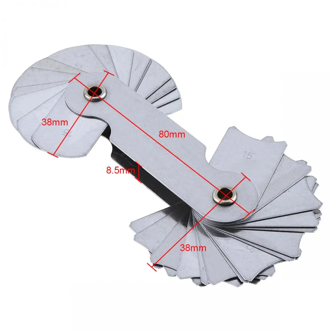 32 шт./компл. R15-25A7C08 Высокоточный радиус из нержавеющей стали образец с 15-25