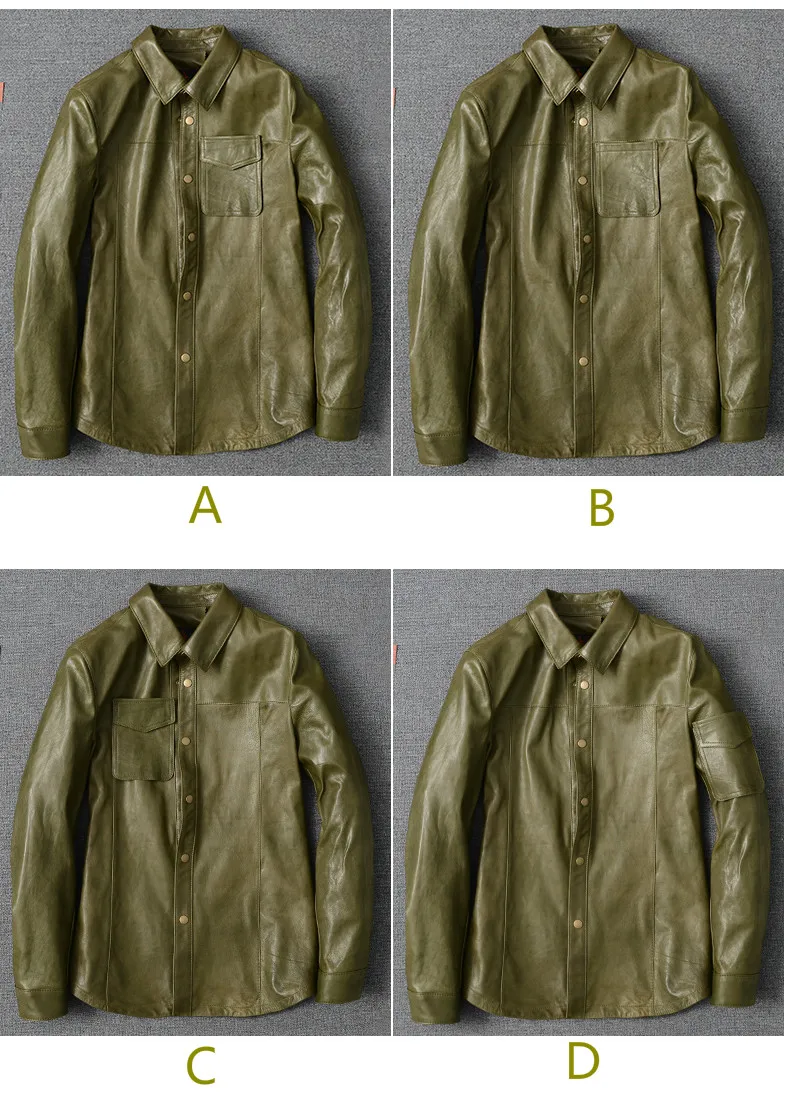 

Leather New Style High-end Genuine Shirt Men Sheepskin Thin Jacket Mens No Lining Original Spring and Autumn Jackets