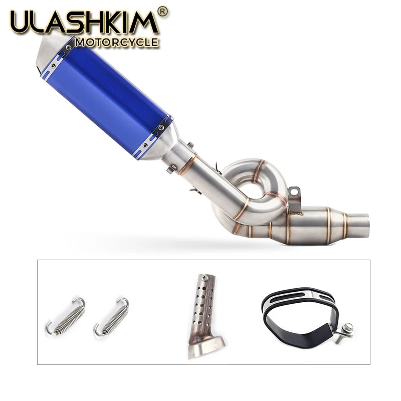 

Motorcycle Full System Exhaust Muffler Escape Middle Link Contact Pipe Slip On For Kawasaki Z800 2012-2016