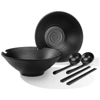 2 sets salad bowlsramen soup bowlsmixing bowls dishware set with chopsticksspoonhome kitchen cereal bowls