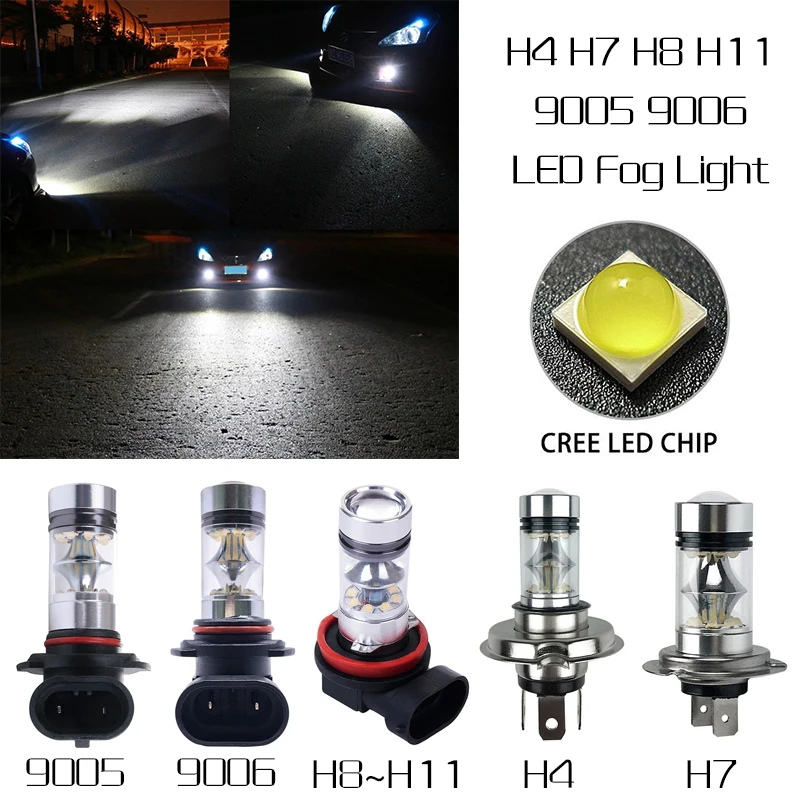 2 шт. Высокая мощность Foglight 60 Вт Чрезвычайно яркий 6000 К COB Светодиодный свет Canbus