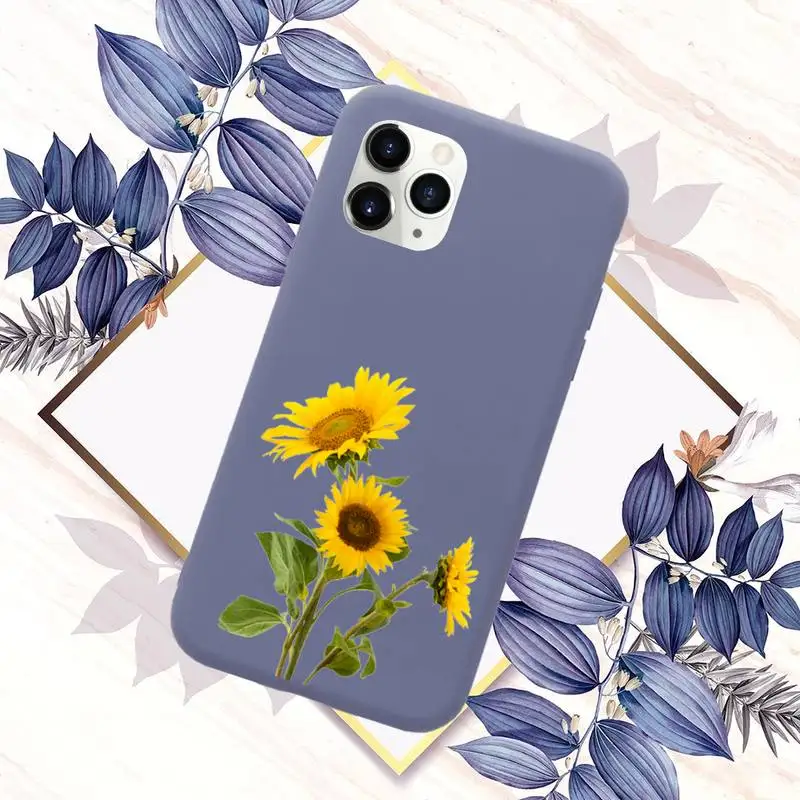 

sunflower Luxury Unique Design Phone Case Candy Color for iPhone 6 7 8 11 12 s mini pro X XS XR MAX Plus