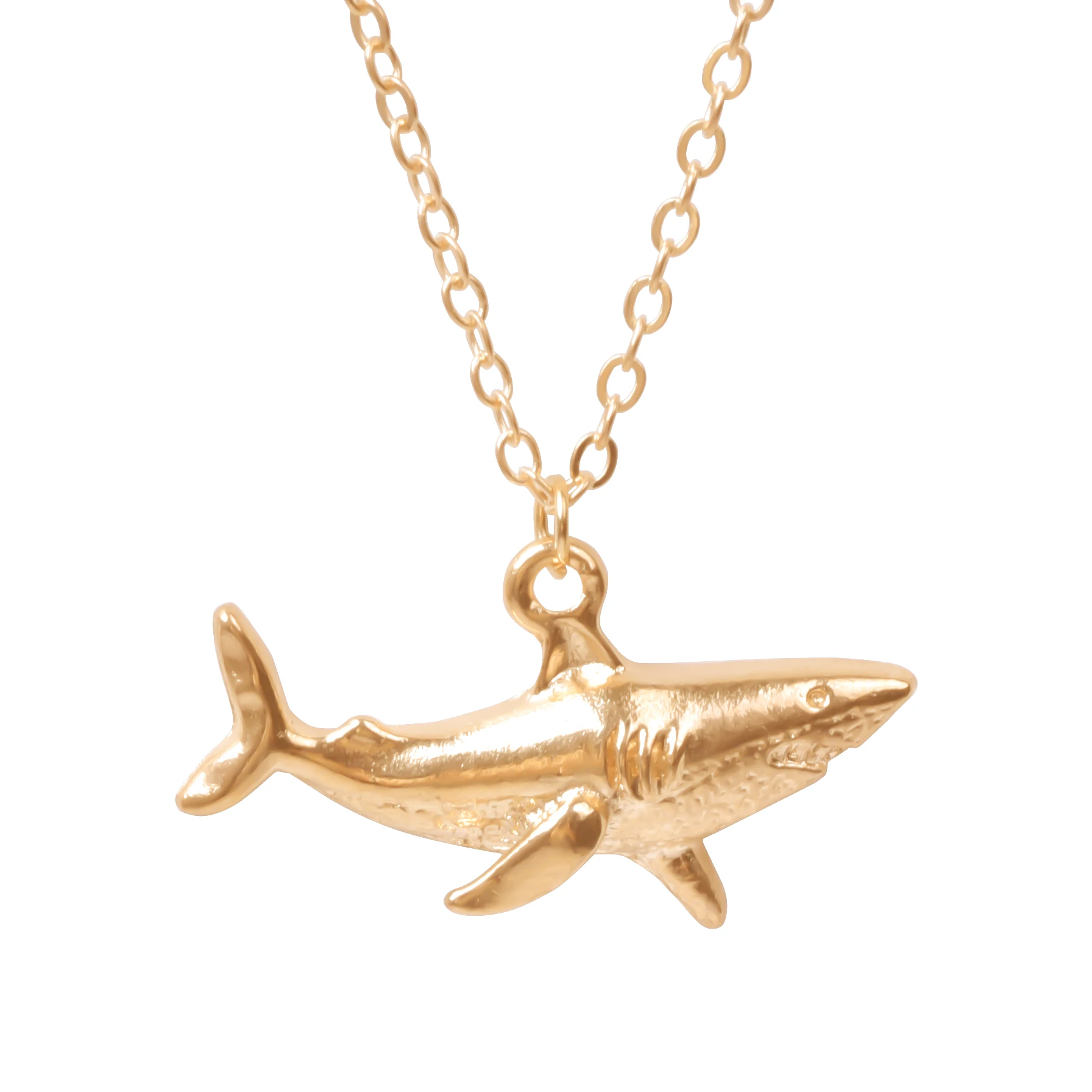 

Punk Shark Charm Necklace Ocean Animal Pendants Necklaces for Women Men Best Gift 23535
