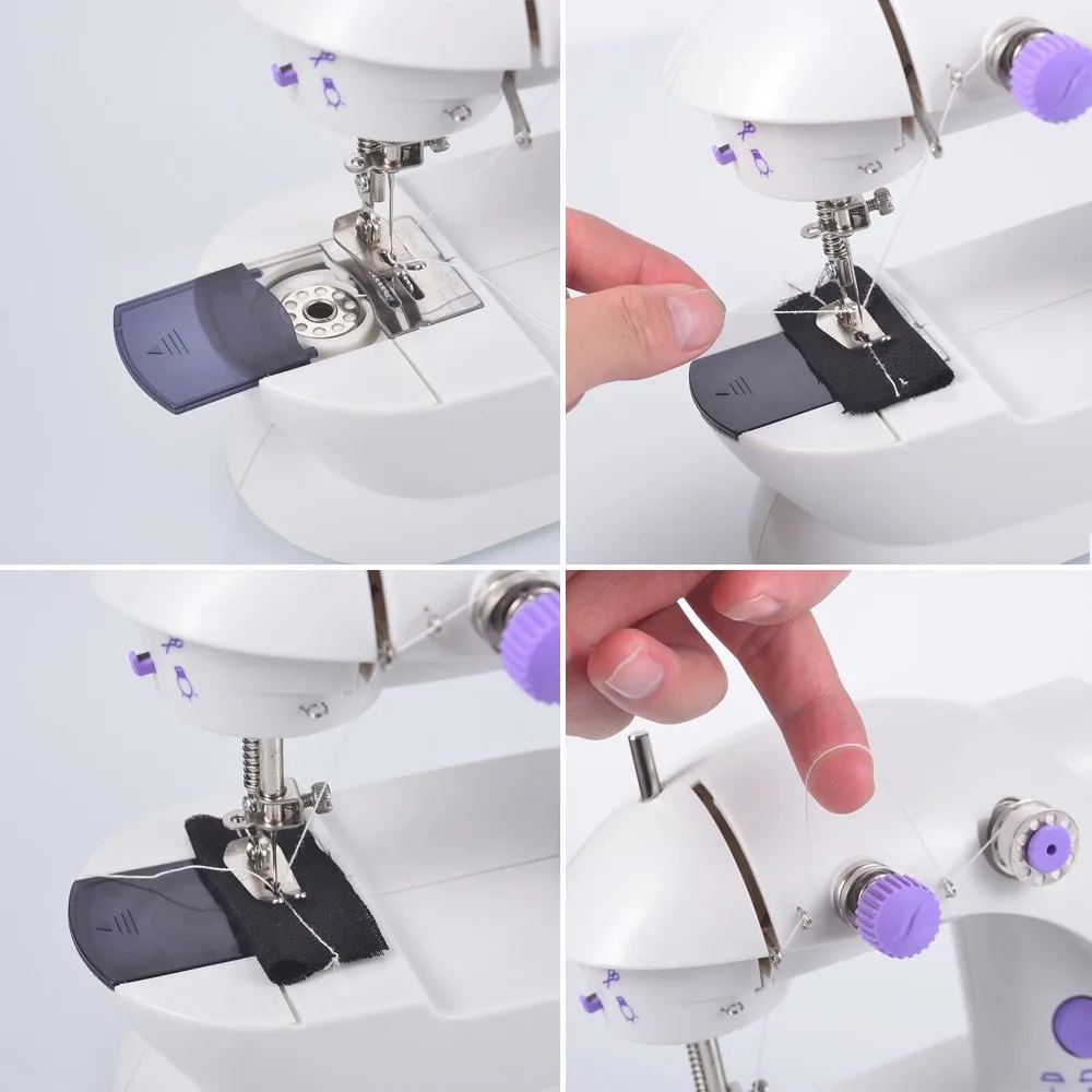 

Portable Sewing Machine Mini Sewing Machine Two-Wire Two-Speed Pedaling,Small Desk Lamp US plug