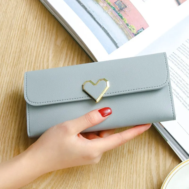 

Women Long Wallets Purses Luxury Love Heart Wallets for Ladies Girl Money Pocket Card Holder Female Wallets Phone Clutch Bag