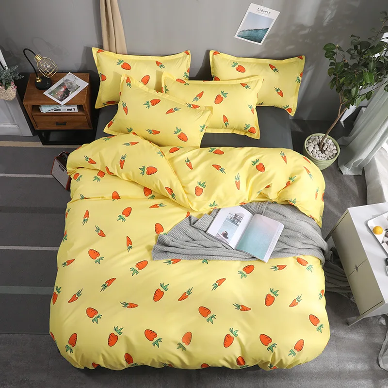 

1314 New Aloe Cotton Four-Piece Bed Sheet Set Wholesale Skin-Friendly Sanding Kit Bedding Set Luxury Set Sheet Duvet Cover
