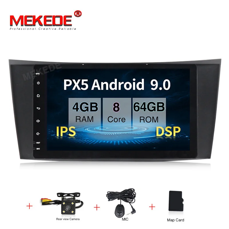 64G DVD CAMERA MEKEDE DSP ips 4G Android 9,0 автомобильный dvd-плеер для Mercedes Benz E-class W211 E200 E220 E300 E350 E240 E270 E280 класс CLS W219 - Цвет: 64G DVD CAMERA
