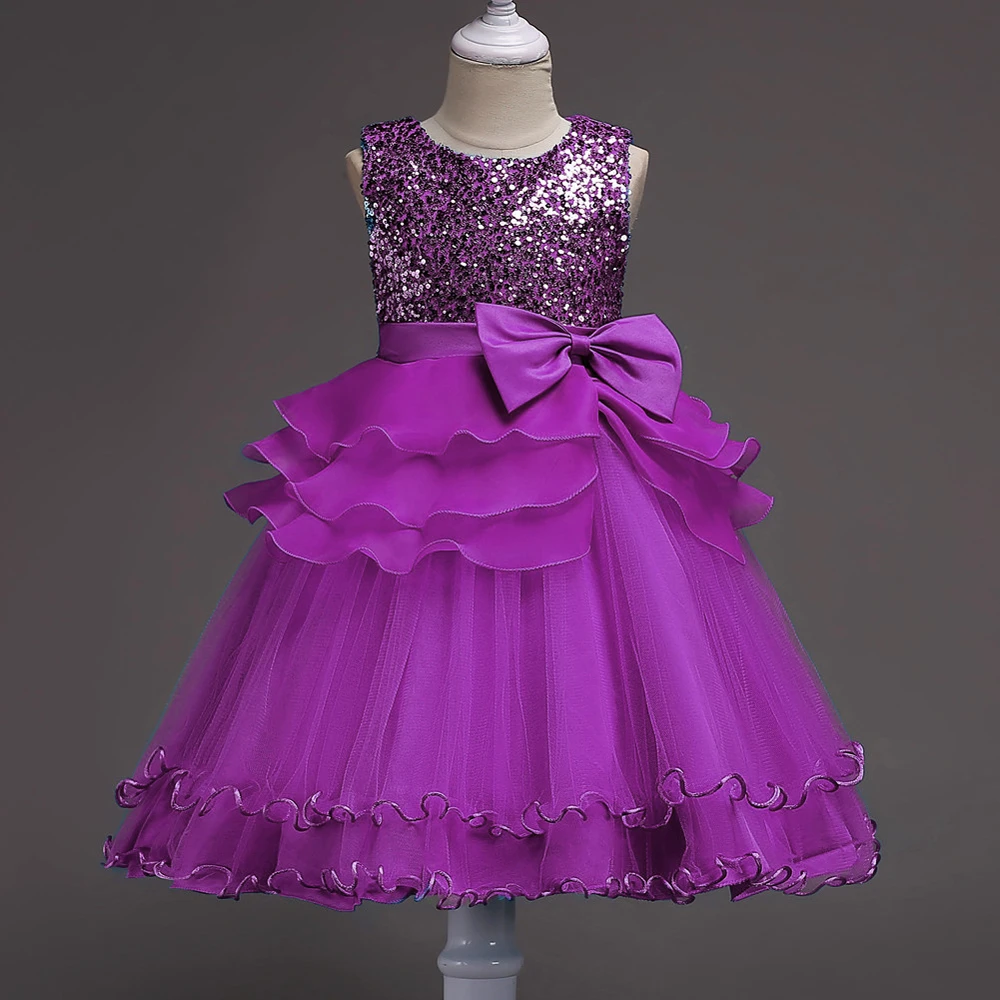 Evening Party Elegant Dresses for Girls Flower Girl Teenage Sequins Tulle Wedding Gowns Christmas Clothing | Детская одежда и